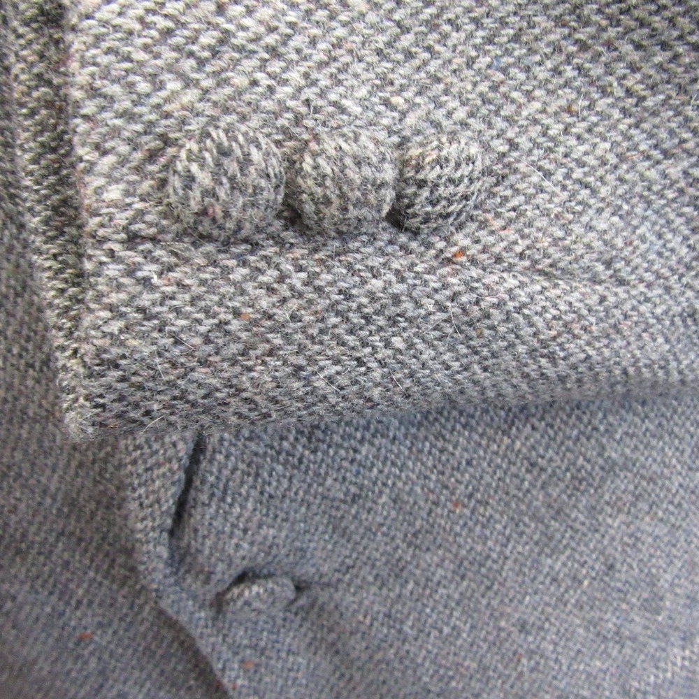 Vintage Western Sport Coat 46R Light Gray Tweed 2 Button Single Vent Yoke - Picture 4 of 11